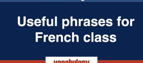 Useful phrases for French class